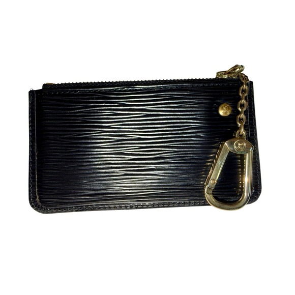 Louis Vuitton Accessories - Louis Vuitton Cles Key Pouch Black Epi Leather Zip Wallet
